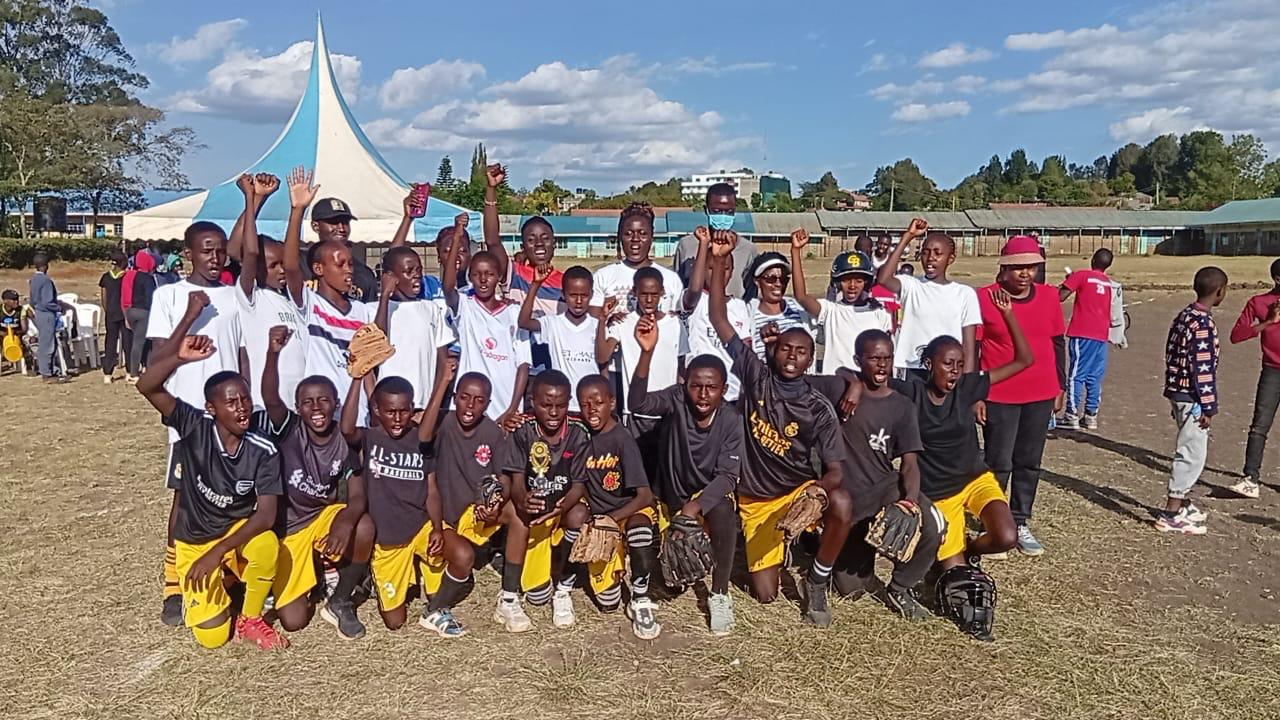 A team of athletes celebrating